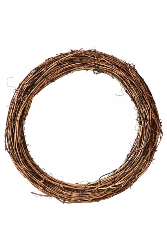 6 Inch Natural Rattan Grapevine Wreath, Handcrafted Wreath Rustic Ring Wreath DIY Crafts Base for Halloween Christmas Fall Home Rustic Farmhouse Decor