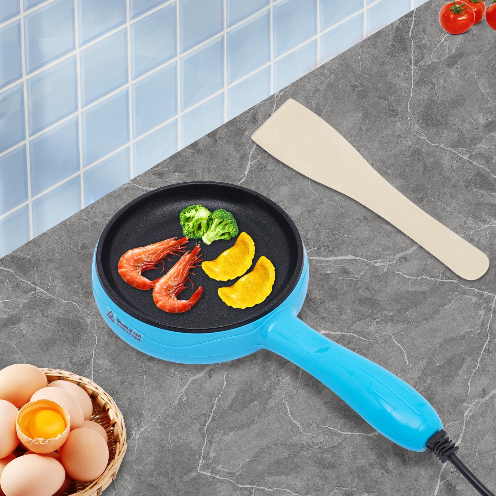 6-Inch Non-Stick Electric Skillet, 110V Mini Frying Pan for Cooking, Small Egg Skillet, Breakfast Sandwich Maker