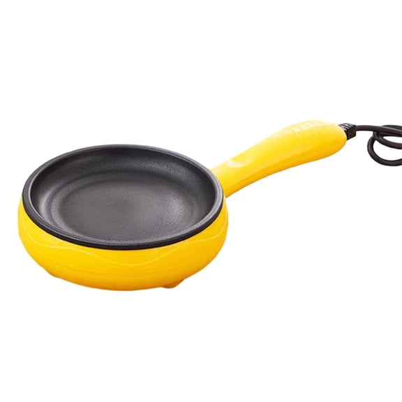 6-Inch Non-Stick Electric Skillet,Stainless Steel Frying Pan For Eggs And Omelette, Compact & Portable Ideal For Dorm RV And Serve Cooking Yellow