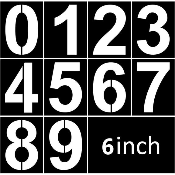 6 Inch Number Stencils Set 0-9 Address Number Stencil Templates Reusable Plastic Number Stencils for Cake Stencil Number Painting Stencils Templates