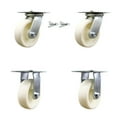 thumbnail image 1 of 6 Inch Nylon Caster Set with Ball Bearing 2 Swivel Lock and 2 Rigid SCC, 1 of 2