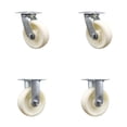 thumbnail image 1 of 6 Inch Nylon Caster Set with Ball Bearings 2 Swivel Lock 2 Rigid Service Caster, 1 of 2