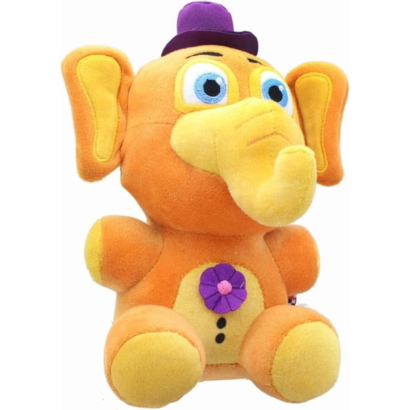 6 Inch Officially Licensed Orville Elephant FNAF Pizza Simulator Plush, Soft Multicolor Collectible Stuffed Toy for Game Fans
