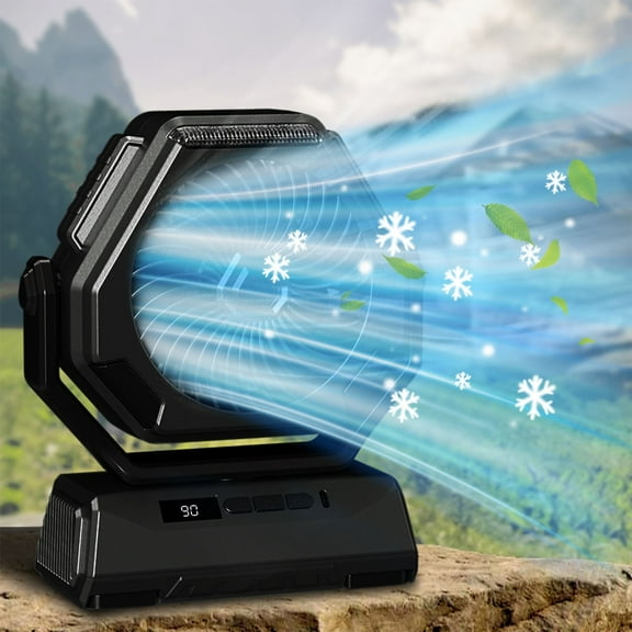 6-Inch Oscillating Outdoor Camping Fan with Silent Digital Display and Large Capacity 6000mAh Battery, Portable Fan, Tent Fan, 3 Speed Adjustable 90° Tilt Hanging Hook