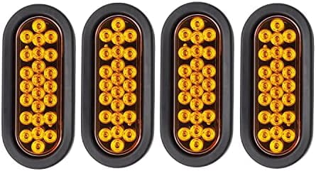 2 Pcs AMBER Oval 6-1/2" Sealed LED Turn Signal and Parking Light Kit with Mo 2 Pcs AMBER Oval 6-1/2" Sealed LED Turn Signal and Parking Light Kit with Mo
