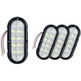 6 Inch Oval White LED Reverse Trailer Tail Lights Kit, 4PSC 10 LED