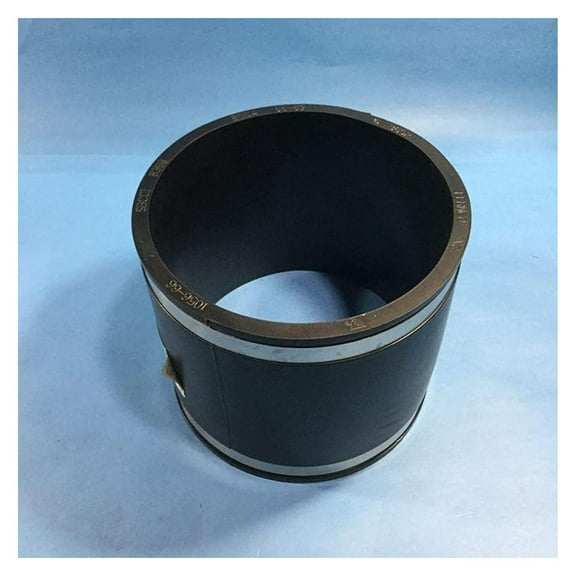 6 Inch PVC Coupling, Flexible Coupling 6" to 6" with Stainless Steel Clamps - Black Drain Waste Vent Pipe Connector - Underground Rated, C1173, CSA B602, UPC Certified