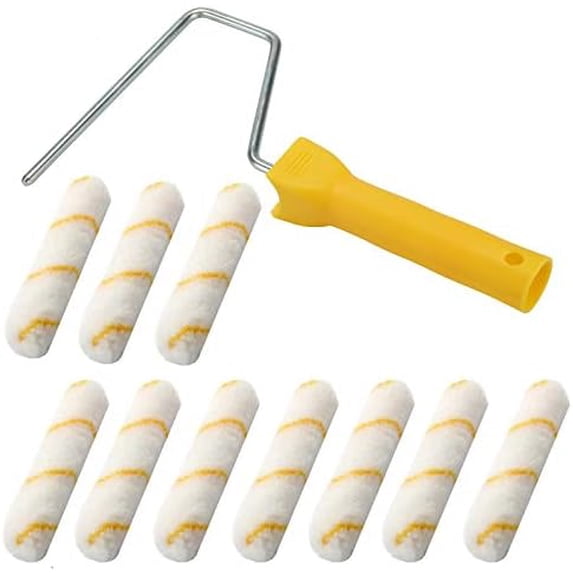 6 Inch Paint Roller, 11 Piece Mini Roller for All Paints, Acrylic Paint Roller,Paint Roller Refills, Paint Roller Covers,Paint kit,Home Repair Paint Roller Kits