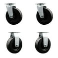 thumbnail image 1 of 6 Inch Phenolic Caster Set with Ball Bearings 2 Swivel 2 Rigid SCC, 1 of 2