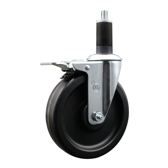 6 Inch Phenolic Swivel 1-1/4 Inch Expanding Stem Caster Total Lock Brake SCC