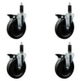 thumbnail image 1 of 6 Inch Phenolic Swivel 1-1/8 Inch Expanding Stem Caster Set with Brake SCC, 1 of 2