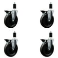 thumbnail image 1 of 6 Inch Phenolic Swivel 1-3/4 Inch Expanding Stem Caster Set with Brake SCC, 1 of 2