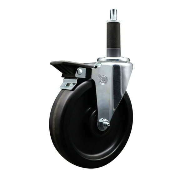 6 Inch Phenolic Swivel 1 Inch Expanding Stem Caster with Brake SCC