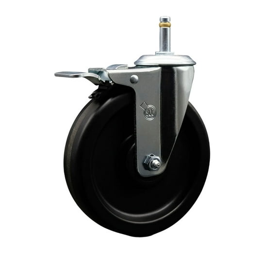 6 Inch Phenolic Swivel 7/16 Inch Grip Ring Stem Caster with Total Lock Brake SCC