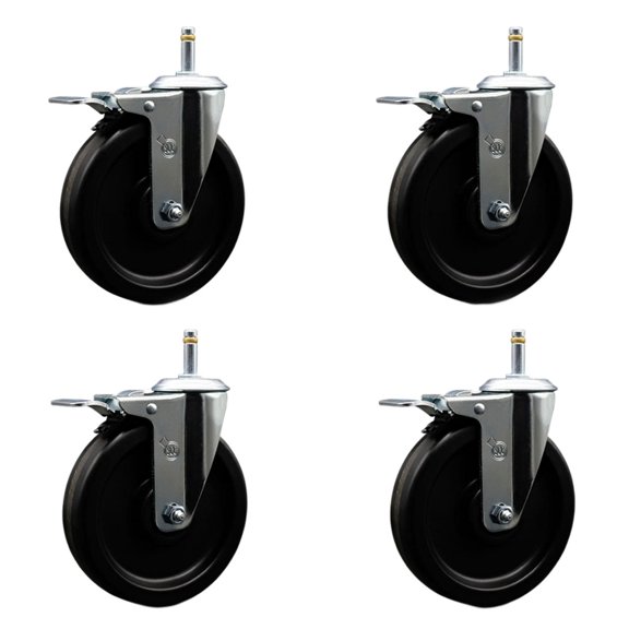 6 Inch Phenolic Swivel 7/16 Inch Grip Ring Stem Caster with Total Lock Brake SCC