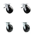 thumbnail image 1 of 6 Inch Phenolic Swivel Caster Set with Ball Bearing 2 Total Lock Brake SCC, 1 of 2