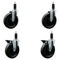 thumbnail image 1 of 6 Inch Phenolic Wheel Swivel 1-1/8 Inch Expand Stem Caster Set 2 Brakes SCC, 1 of 2