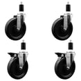 thumbnail image 1 of 6 Inch Phenolic Wheel Swivel 1-3/8 Inch Expanding Stem Caster Set 2 Brakes SCC, 1 of 2