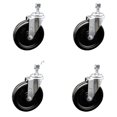 thumbnail image 1 of 6 Inch Phenolic Wheel Swivel 10mm Threaded Stem Caster Set Service Caster, 1 of 2