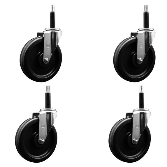 6 Inch Phenolic Wheel Swivel 3/4 Inch Expanding Stem Caster Set SCC