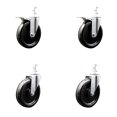 thumbnail image 1 of 6 Inch Phenolic Wheel Swivel 3/4 Inch Square Stem Caster Set 2 Total Lock Brakes, 1 of 2