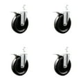 thumbnail image 1 of 6 Inch Phenolic Wheel Swivel 3/4 Inch Square Stem Caster Set Total Lock Brake, 1 of 2