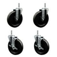 thumbnail image 1 of 6 Inch Phenolic Wheel Swivel 3/4 Inch Threaded Stem Caster Set 2 Brakes SCC, 1 of 2