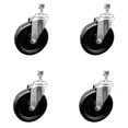 thumbnail image 1 of 6 Inch Phenolic Wheel Swivel 3/8 Inch Threaded Stem Caster Set Service Caster, 1 of 2