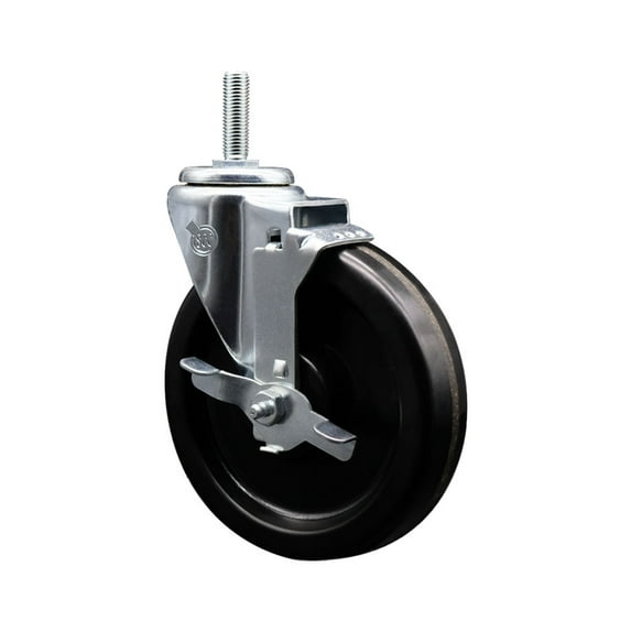 6 Inch Phenolic Wheel Swivel 5/8 Inch Threaded Stem Caster with Brake SCC