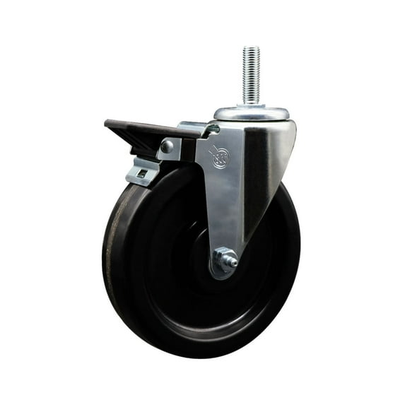 6 Inch Phenolic Wheel Swivel 5/8 Inch Threaded Stem Caster with Brake SCC