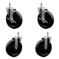 thumbnail image 1 of 6 Inch Phenolic Wheel Swivel 7/16 Inch Grip Ring Stem Caster Set 2 Brakes SCC, 1 of 2