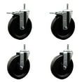 thumbnail image 1 of 6 Inch Phenolic Wheel Swivel 7/16 Inch Grip Ring Stem Caster Set 2 Brake, 1 of 2