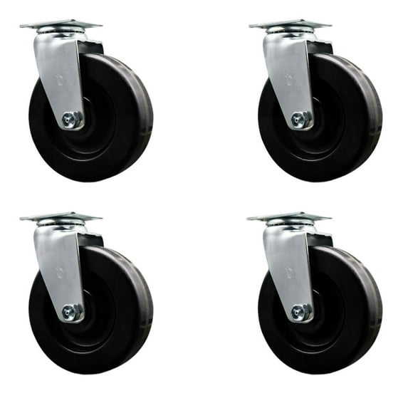 6 Inch Phenolic Wheel Swivel Caster Set with Roller Bearings SCC