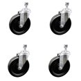 thumbnail image 1 of 6 Inch Phenolic Wheel Swivel ½ Inch Threaded Stem Caster Set Service Caster, 1 of 2