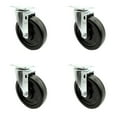 thumbnail image 1 of 6 Inch Phenolic Wheel Swivel Top Plate Caster Set Service Caster Brand, 1 of 2