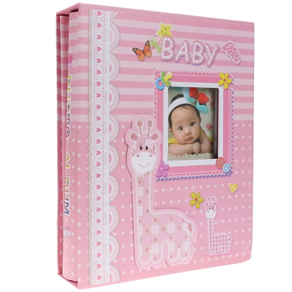 6 Inch Photo Album Creative Commemorative Book 200 Pages Interstitial Albums Bag Personality Gift Decoration for Baby Photo Storage (Pink)