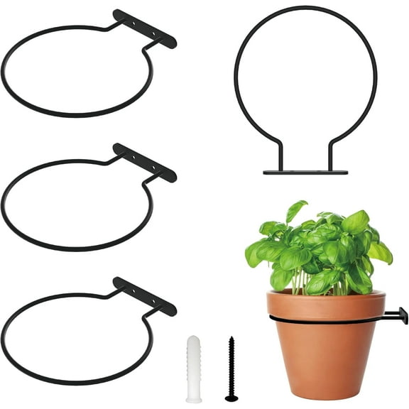 6-Inch Plant Hanger Rings, 4-Pack – Metal Wall Mount Brackets for Pots