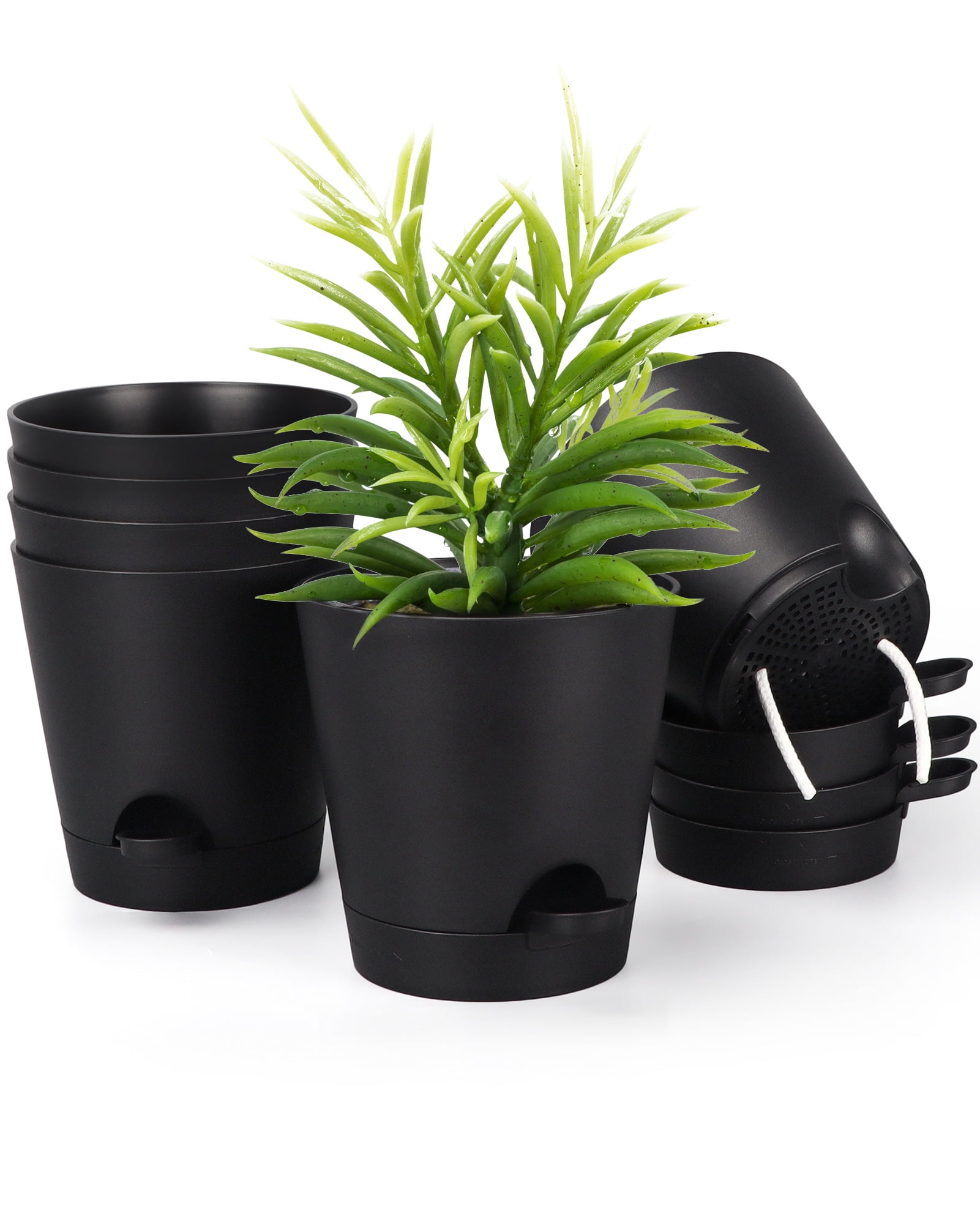 ISIVBPEP Plant Pots - 6 Inch Planters for Indoor Plants - 6 Pack Flower  Pots - Colorful Plastic Plant Pot - Plant Pots with Drainage Holes - Pots  for