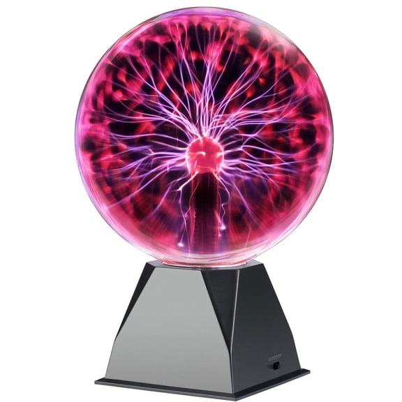 6 Inch Plasma Ball Atmosphere Lamp, Touch & Sound Activated Plasma Globe with Red Electric Lighting, Novelty Light for Party, Home Prop, Bedroom Room Decor