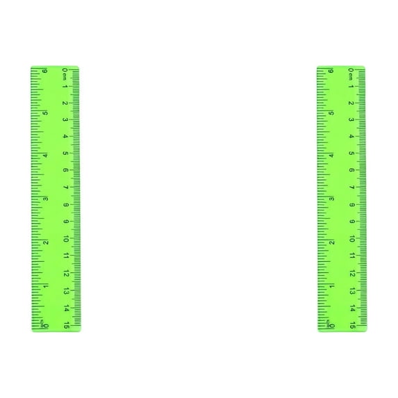 6 Inch Plastic Ruler,Shatterproof Straight Edge with Inches and Centimeters, Durable Measuring Tool for Classroom, Home, and Office Use(2pcs)