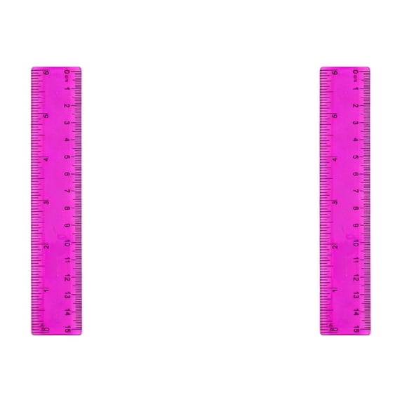 6 Inch Plastic Ruler,Shatterproof Straight Edge with Inches and Centimeters, Durable Measuring Tool for Classroom, Home,and Office Use(2pcs)