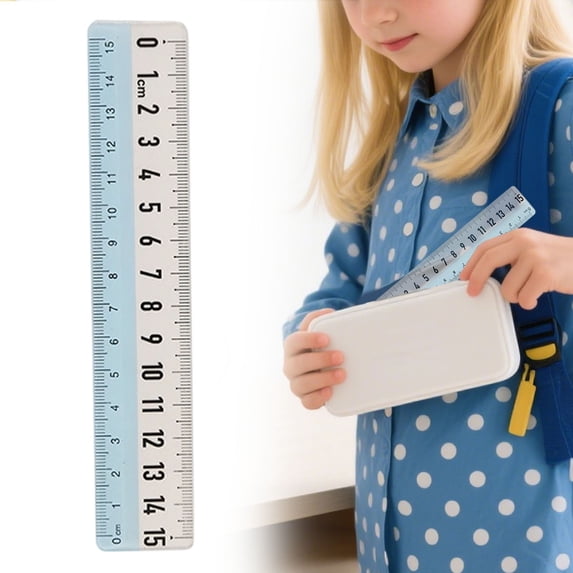 6 Inch Plastic Ruler, Transparent Clear Ruler with Inch Centimeter Millimeter Double Scale, 1 Piece Measuring Tool for studying essentials, Engineers, Artists, Designers, Office and Home Use
