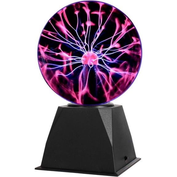 6 Inch Plug-in Magic Plasma Ball Lamp - Touch & Sound Sensitive Interactive Plasma Lamp Nebula Sphere Globe, Science Educational Gift for Decorations/Parties/Bedroom
