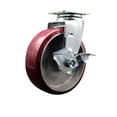 thumbnail image 1 of 6 Inch Poly on Aluminum Swivel Caster with Roller Bearing and Brake SCC, 1 of 2