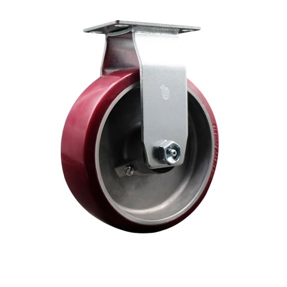 6 Inch Poly on Aluminum Wheel Rigid Caster with Ball Bearing Service Caster
