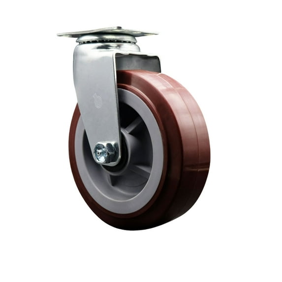 6 Inch Poly on Polyolefin Wheel Swivel Caster with Ball Bearing Service Caster