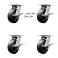 thumbnail image 1 of 6 Inch Polyolefin Caster Set with Roller Bearing and Brakes/Swivel Locks SCC, 1 of 2