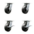thumbnail image 1 of 6 Inch Polyolefin Swivel Caster Set with Roller Bearings 2 Brakes Service Caster, 1 of 2