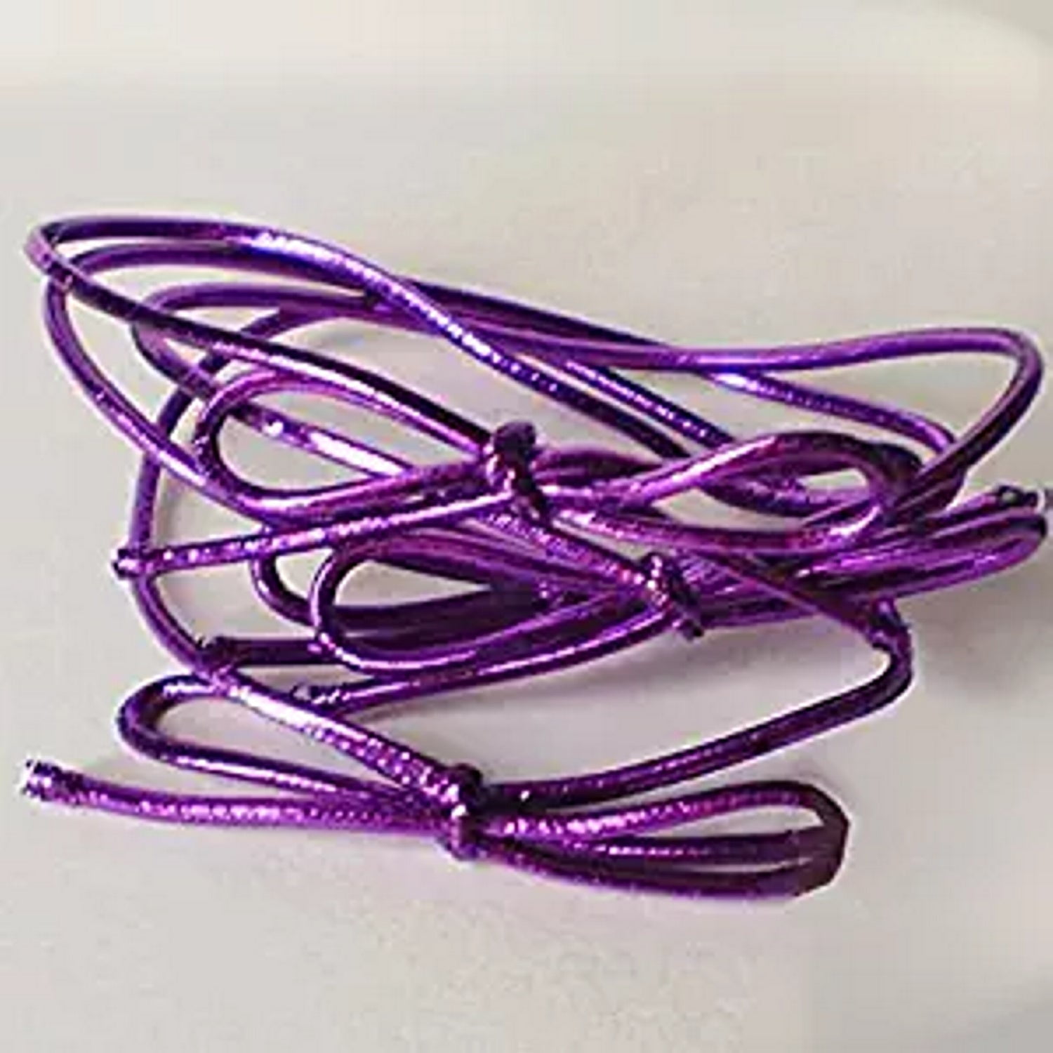 6 Inch Purple Metallic Stretch Loops - 100 Pack