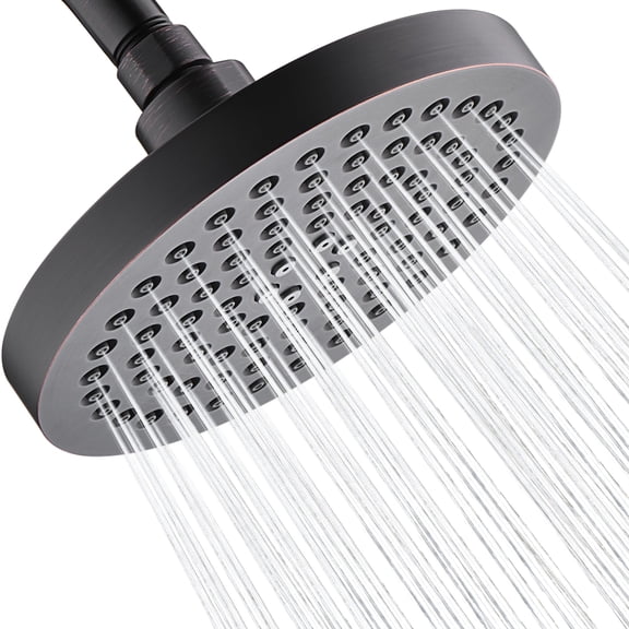 6 Inch Rainfall Shower Head 2.5 GPM Oil Rubbed Bronze 2 Spray Settings Bathroom Replacement